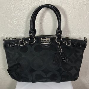 STUNNING Coach Black Madison op art handbag